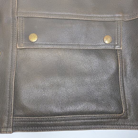 Vintage Men's Himalaya Motor Bike Wear Leather Motorcycle Riding Vest - Picture 13 of 14